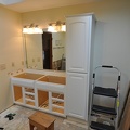 Linen cabinet installed